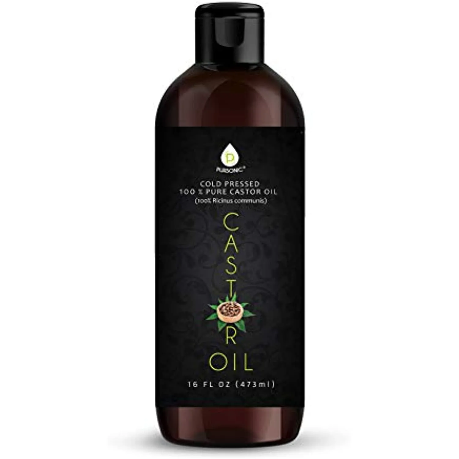 100% Pure Cold Pressed Castor Oil 16 Oz by Pursonic