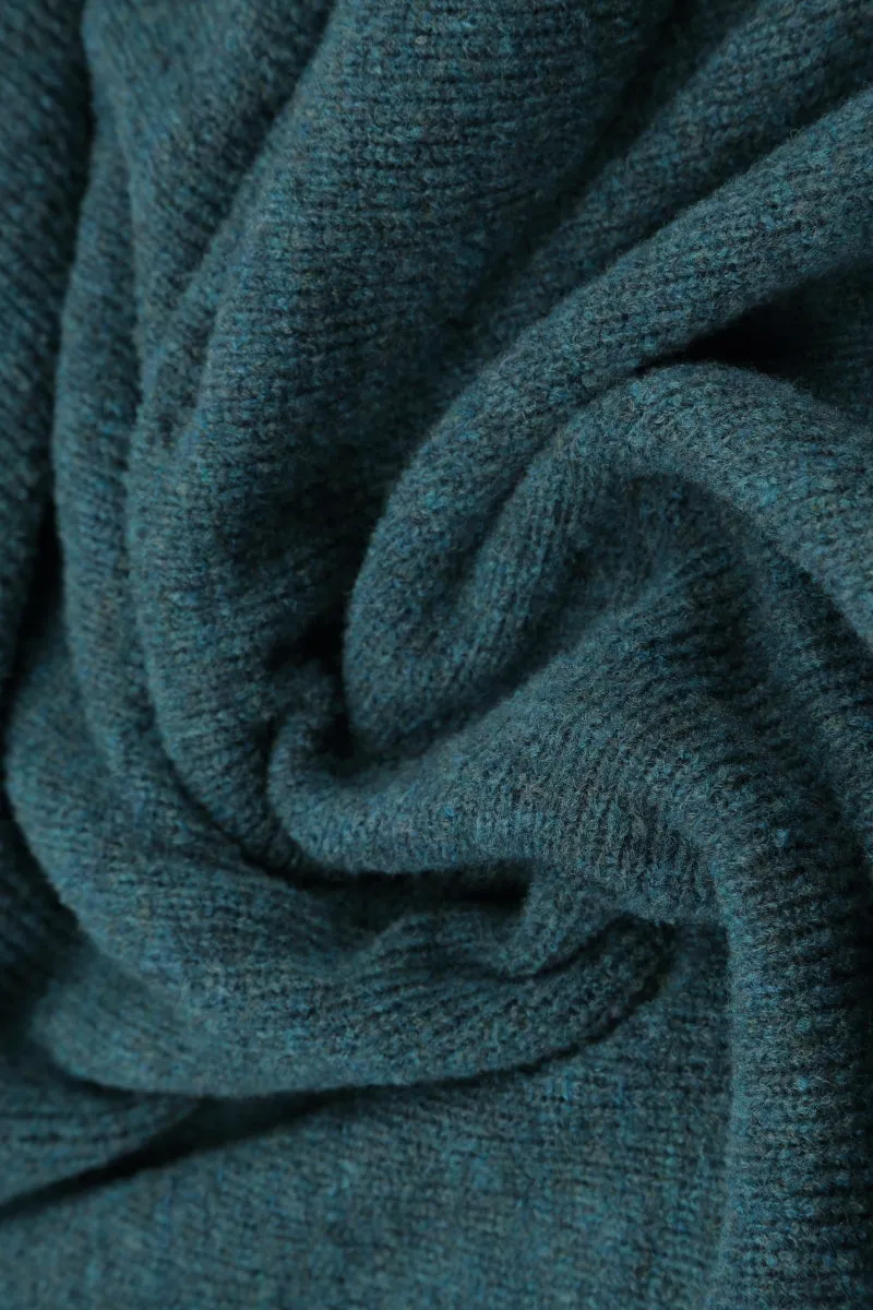 Asymmetrical Seams Teal Wool Sweater