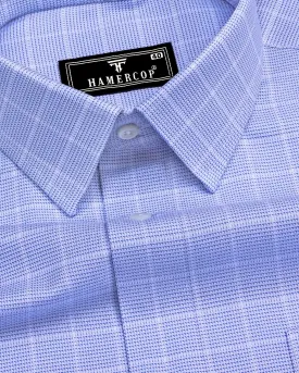 Claxton Blue With White Check Premium Giza Shirt