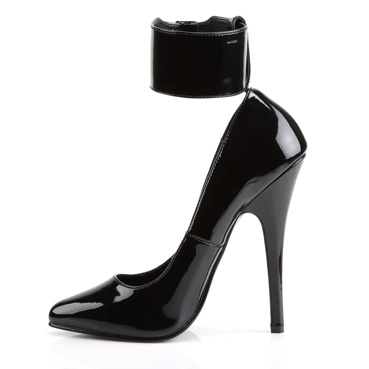 DOMINA-434 Devious Domina Black Patent Sexy Single Soles (Fetish Footwear)
