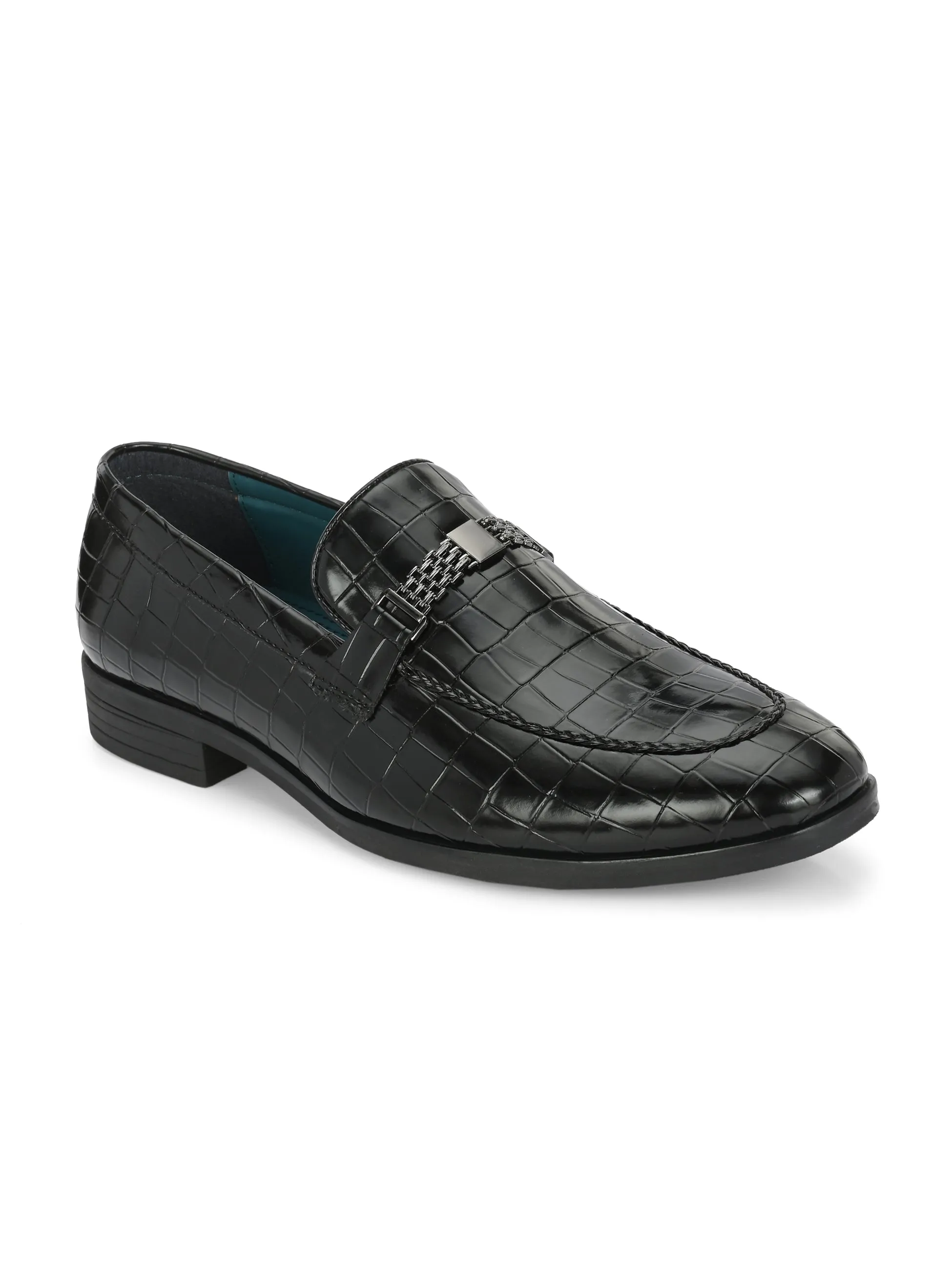 Gianni Black Buckle Slip-Ons