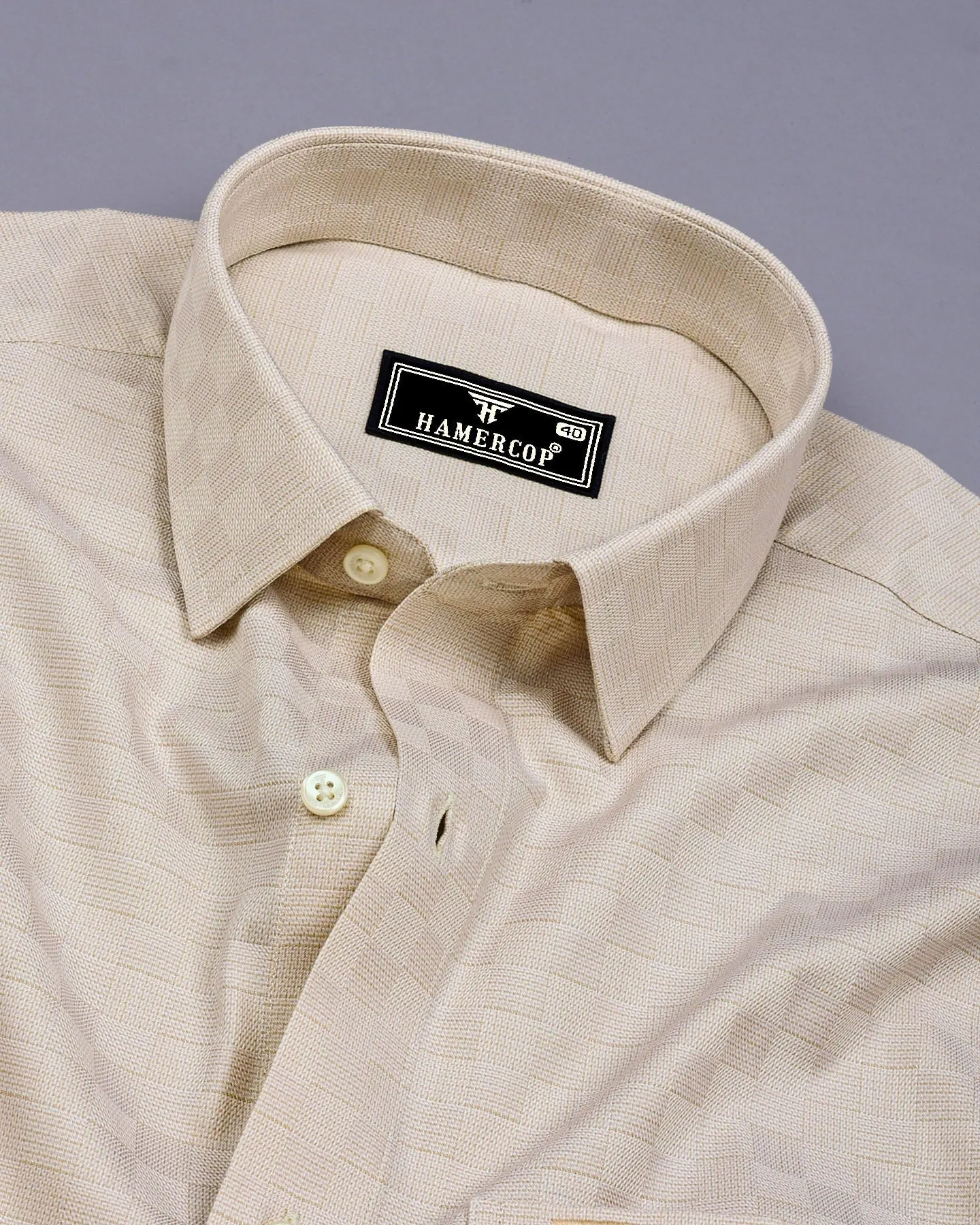 Lufkin Cream Dobby Check Premium Giza Shirt