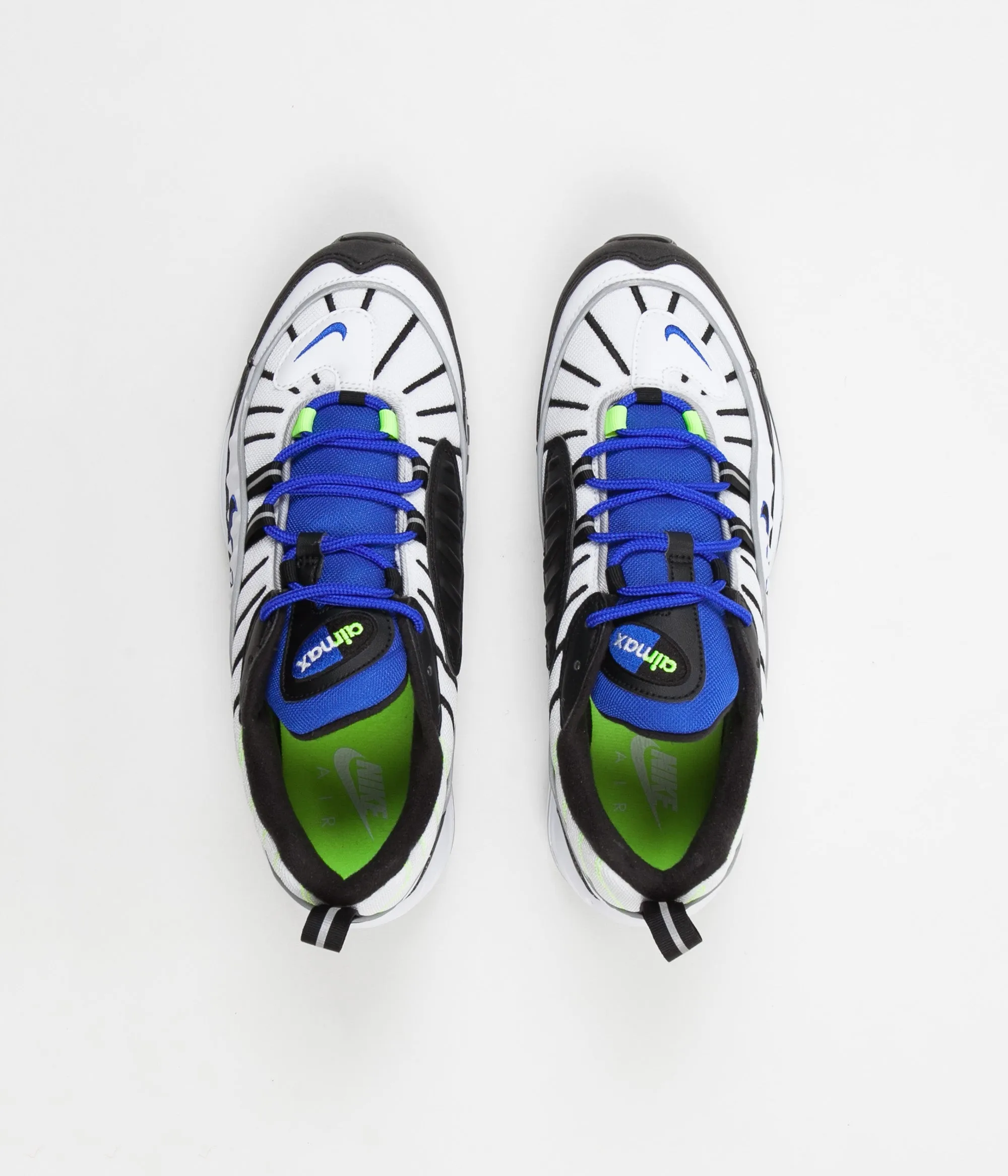 Nike Air Max 98 Shoes - White / Black - Racer Blue - Volt