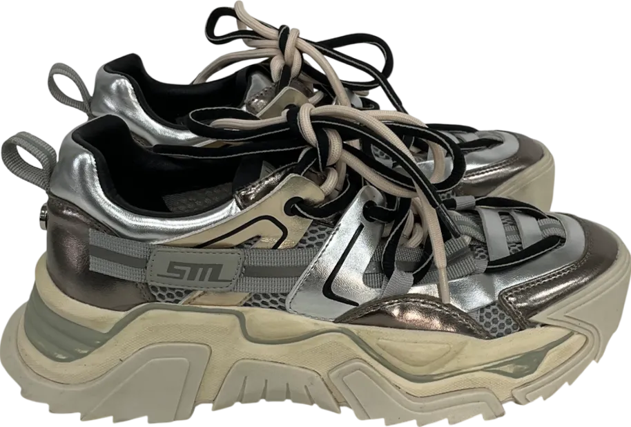 STEVE MADDEN Possession Trainers In Silver UK 6 EU 39 👠