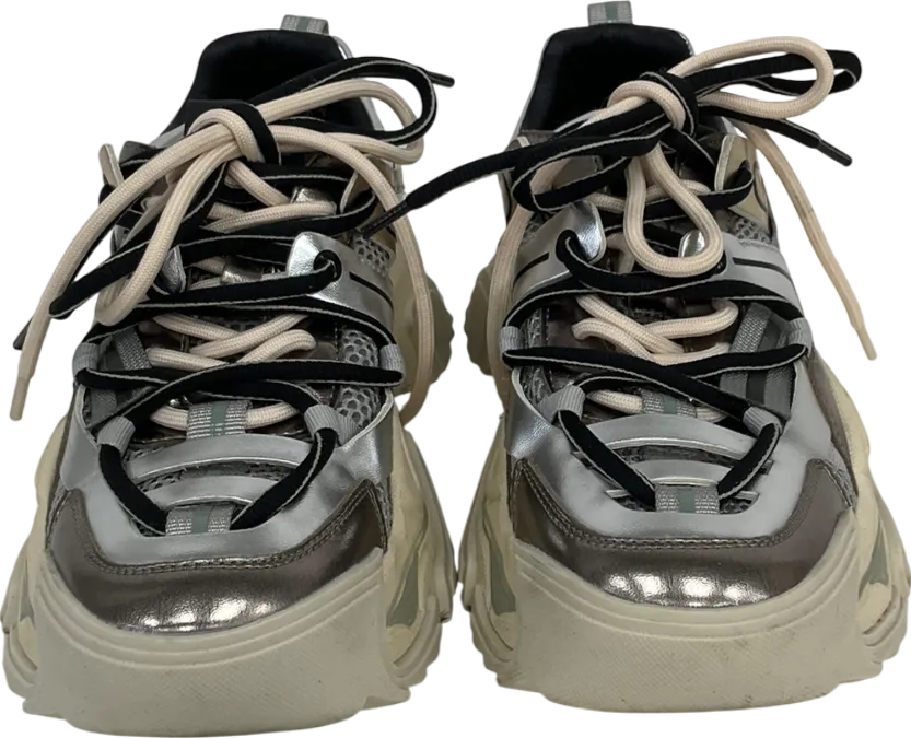 STEVE MADDEN Possession Trainers In Silver UK 6 EU 39 👠