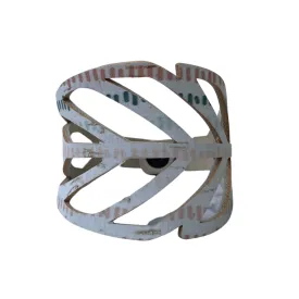 White Green and Taupe Leaf Cutout Cork Cuff